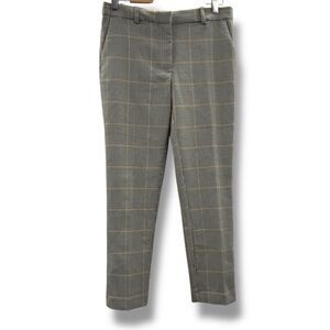 H&M Dress Pants Women's Size 8 Houndstooth Plaid Mid Rise Black Gray White‎ Tan